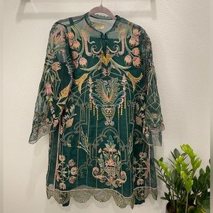 Republic womenswear Pakistani designer green kurta pajama